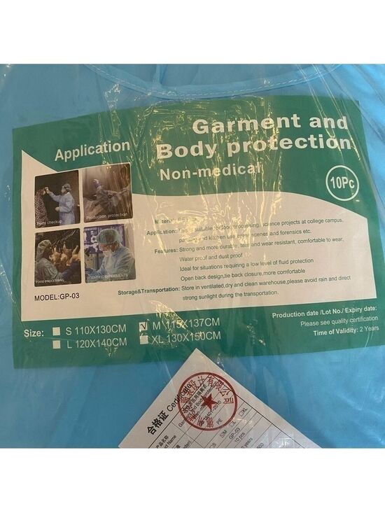 Other - Non-Medical Body and Garmet Protection Blue Gowns 10 Pack Size Medium